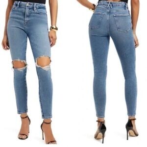 NWT Good American Good Curve Skinny Crop Blue Jeans Sz 6